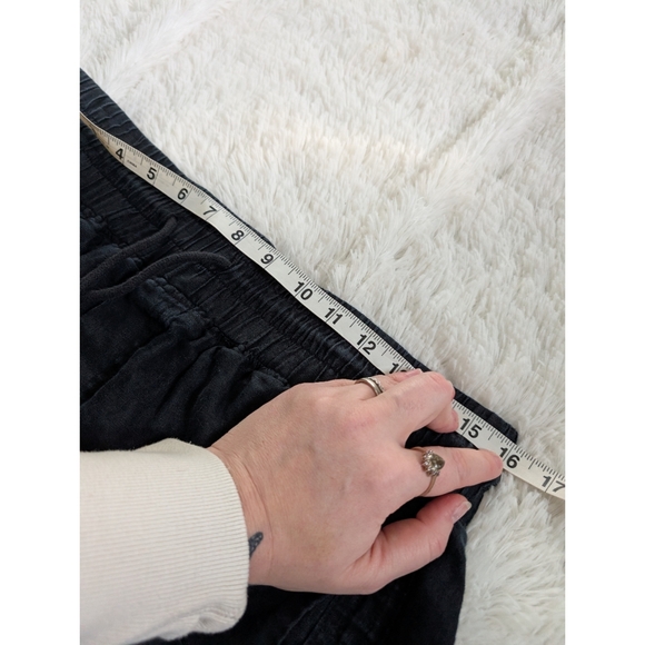 Quince 100% Linen Black Elastic Waist Wide Leg Pants With Pockets Size Large - Picture 8 of 10